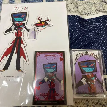 해즈빈 호텔 애니카페 복스 아크릴 스탠드 아크릴 키링 금박 3종 세트