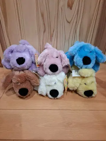 강아지 봉제 인형 6마리 세트 (다색)