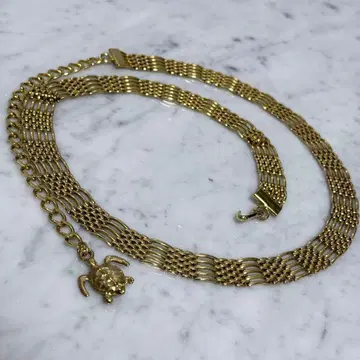 vintage GOLD chain belt 거북이 체인 벨트 금