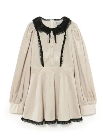 [ 새상품급 ] BUBBLES 프릴 칼라 벨벳 셋업 아이보리