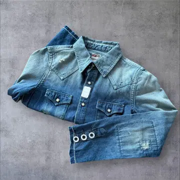 LEVI'S LVC 리바이스 숏 혼 웨스턴 데님 셔츠 S