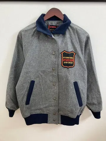 [ 새상품급 ] McGREGOR 맥레거 빈티지 바시티 자켓 울 그레이 L