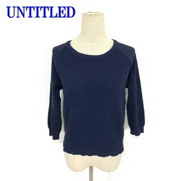 언타이틀 7부 소매 니트 네이비 폴리에스테르 코튼 2 C4303