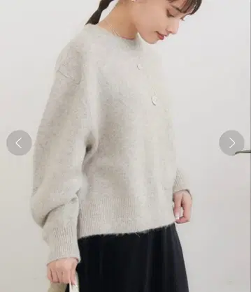 SUGAR ROSE 슈가 로즈 바나나 슬리브 라메 니트 그레이지 새상품급