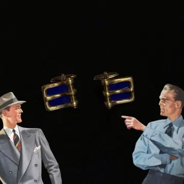 빈티지 넥타이 커프스 벨트 버클 쇼와 레트로 신사 앤티크