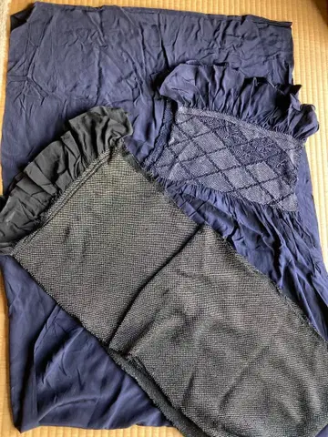 네이비, 블랙 헤코 오비 프릴 자수