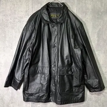 최고급 소가죽 가죽 카 코트 블랙 충전솜 천연 가죽 어깨 패드 없음