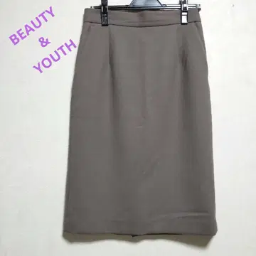 새상품급 BEAUTY & YOUTH 타이트 스커트 모카