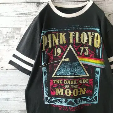레어 디자인 Pink Floyd 빅 프린트 링거넥 티셔츠 M