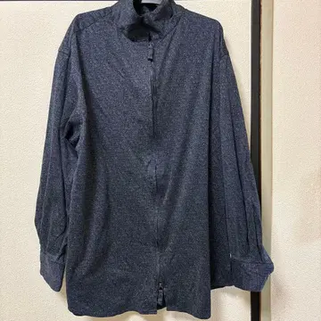 GIORGIO ARMANI 다크 그레이 하이넥 풀 집업 자켓