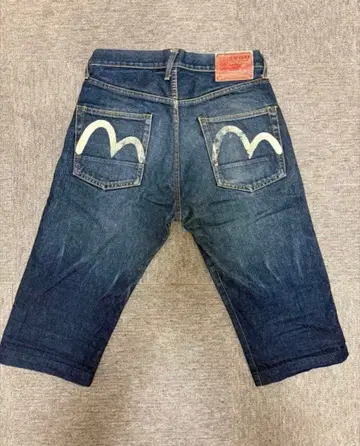 숏 데님 팬츠 하프 팬츠 에비수 EVISU W30 에비수