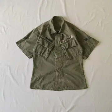 구제 의류 미군 정글 퍼티그 커스텀 반팔 립스탑 70s