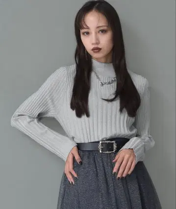 HARE 라메 랜덤 리브 니트