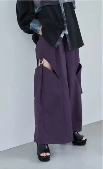 HARE 사이드컷 와이드 팬츠 퍼플