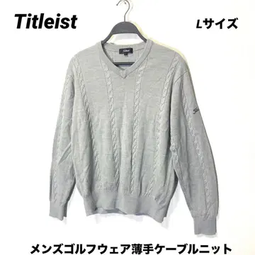 Titleist 남성용 골프웨어 얇은 소재 케이블 니트 L 사이즈