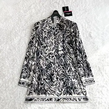 택 포함 미사용 레오나르 튜닉 트리밍 레오파드 애니멀 그레이