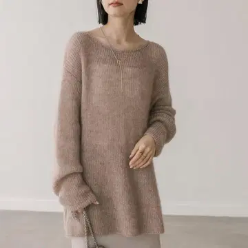 리브 드와 인플루언서 SHIHO 콜라보 글리터 모헤어 니트 베이지