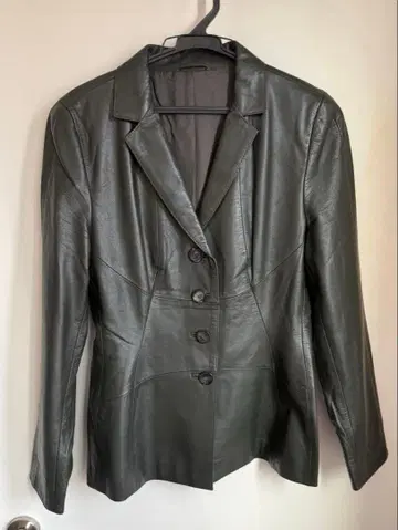 다크 그레이 가죽 블레이저 36