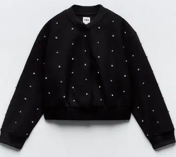 ZARA 큐빅 펠트 텍스처 봄버 자켓