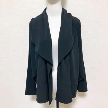 시선당 숄카라 가디건 겉옷 블랙