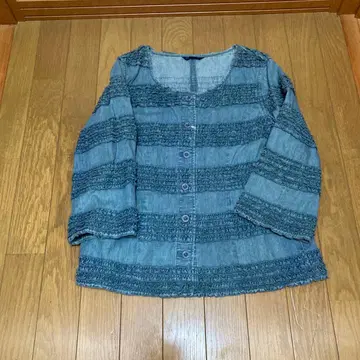 데님 블루 프릴 자켓