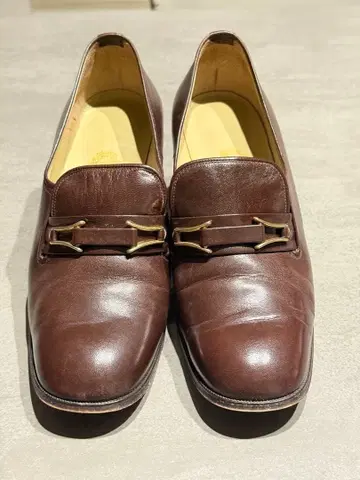 긴자 요시노야 로퍼 23.5cm 힐 6cm 브라운