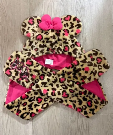 디즈니 미니 레오파드 무늬 팬캡 머플러