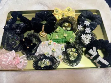 스크런치와 일부 망 포함 키즈 발레 헤어 액세서리