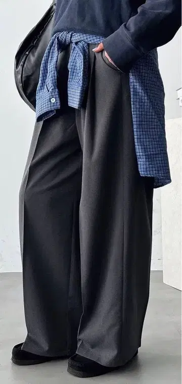 택 포함 미사용품 understatements 와이드 슬랙스 clel