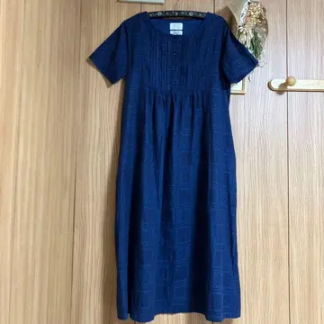 새상품급 Sunny Clouds 네이비 반팔 롱 원피스 LL