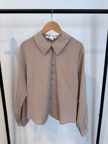 petite impressions 싸개 단추 블라우스 베이지 레트로