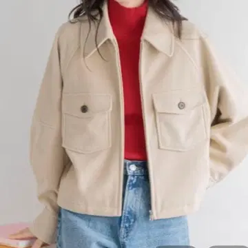 LOWRYSFARM 더블 페이스 숏 블루종 베이지