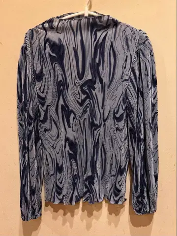 HARE 네이비 그레이 마블 긴팔 셔츠 여성용