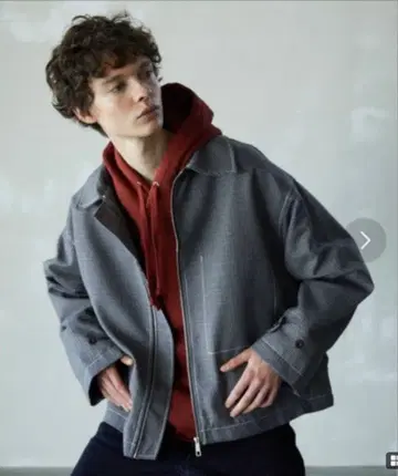 시키 도쿄 오버 사이즈 지퍼 블루종