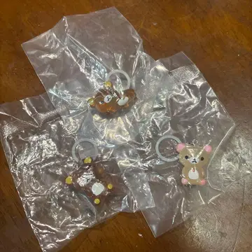 리락쿠마 클리어 마스코트 참 메지루시 액세서리 3개 세트