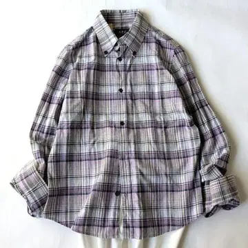 A.P.C. 아페쎄 버튼 다운 코튼 셔츠 라메 믹스