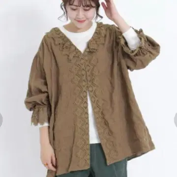 사만사 모스모스 레이스 하오리 튜닉 블라우스