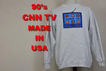 90's CNN TV 공식 맨투맨 USA제 17430 빈티지 80