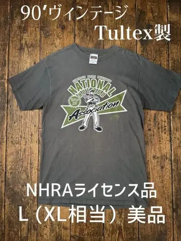 [레어 새상품급] 90s 빈티지 NHRA 공식 라이선스 T셔츠 카키 L