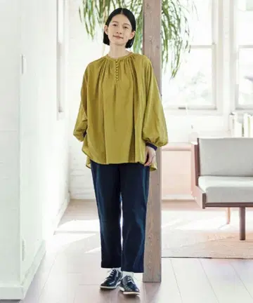 [ sunny clouds ] 코튼 린넨 셔츠 풀오버 바이컬러 블라우스