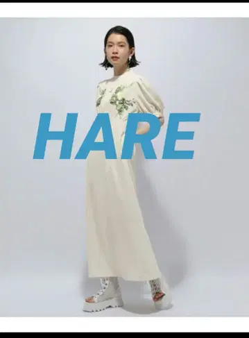 HARE 플라워 스트레이트 원피스 레이스 꽃무늬