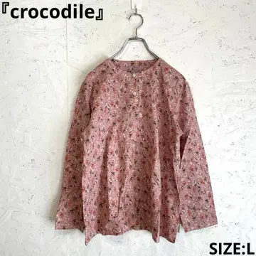 [ crocodile ] 꽃무늬 셔츠 풀오버 긴팔 블라우스 L