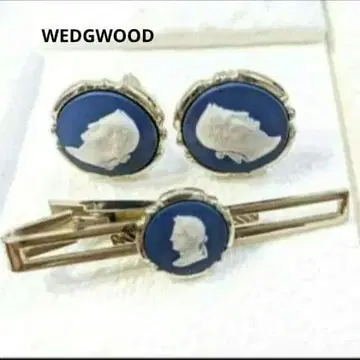 [ 레어 ] 웨지우드 재스퍼 커프스 넥타이핀 세트 시저 블루
