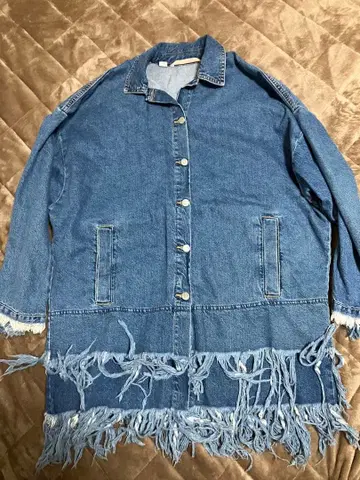 ZARA 데님 커버올 자켓 핑크 팬서