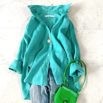 새상품급 프레임워크 프렌치 린넨 레귤러 셔츠 린넨 100% 루즈핏