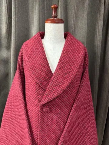 [후시키안 요네오리] 일본 의류 코트 롱 코트 모직 원단 스냅 버튼