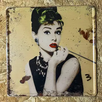 대형 오드리 헵번 아트 플레이트