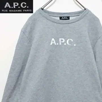 APC 아페쎄 번짐 로고 풀오버 일본제 맨투맨 그레이