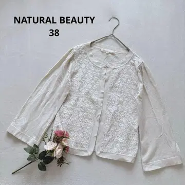 내추럴 뷰티 플라워 레이스 가디건 아우터 U넥 깔끔한