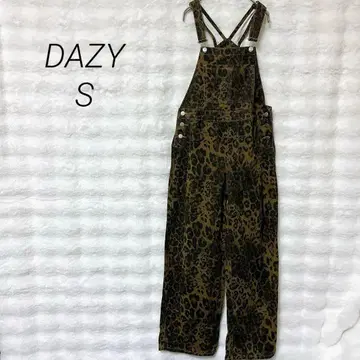 데이지 레오파드 무늬 오버롤 S 레오파드 무늬 주역 와이드 스트릿